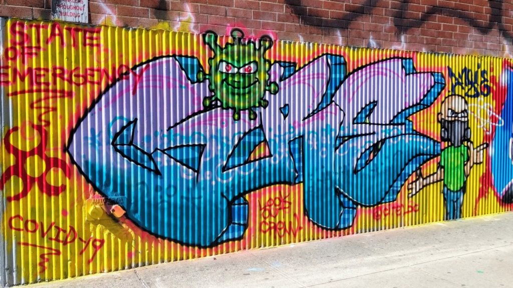 Coronavirus street art by Circe One in Brooklyn’s Boerum Hill. Photo courtesy of the artist. Image