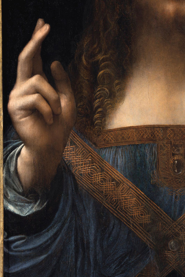 Δύο εξετάσεις του Salvator Mundi του Leonardo δείχνουν ότι αρχικά σχεδιάστηκε ως κεφάλι και ώμους, με τα χέρια να έχουν προστεθεί αργότερα. Image