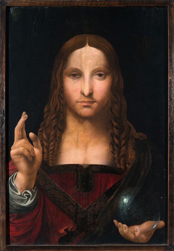 Το Salvator Mundi που βρέθηκε σε διαμέρισμα της Νάπολης (περίπου 1508-13) αποδίδεται σε έναν μαθητή του Leonardo, πιθανότατα στον Salaì Image