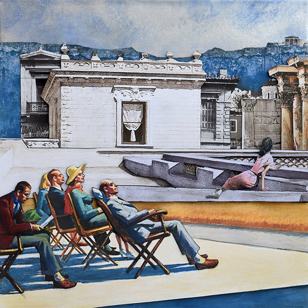 Σκιά 50 x 50 cm. μικτή τεχνική, τρισδιάστατη πολυεπίπεδη σύνθεση Image