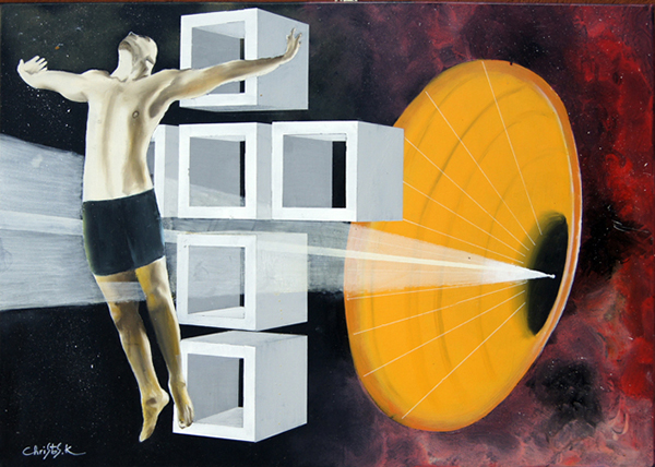 Χρήστος Κονταρούδης HOMO UNIVERSALIS λάδι σε καμβά 50 x 70 cm. Image