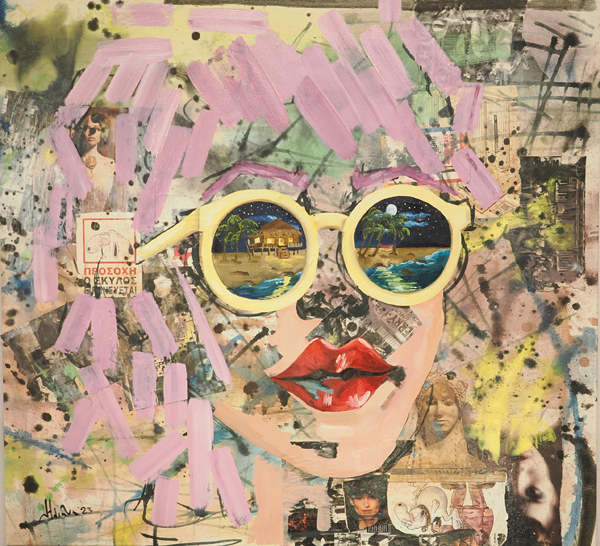 ΣΚΟΥΛΑΞΙΝΟΥ ΗΛΙΑΝΑ : My attitude keeps me young : Oil collage : 90 x 95 cm. Image