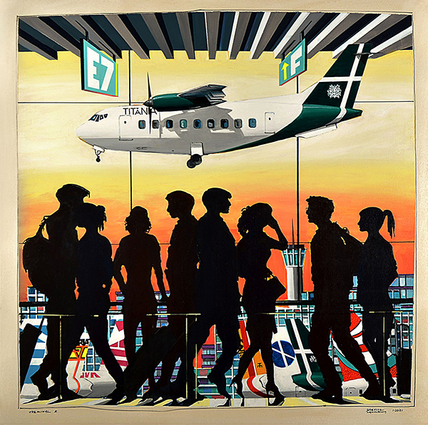 Titania-Terminal E acrylic, gouache & oil on canvas, 120 X 120 cm. 2021 Image