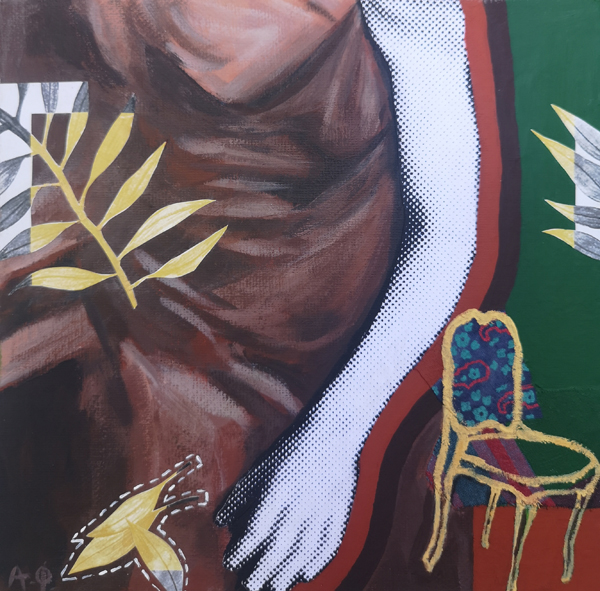 Dear Diary, 20 x 20 cm., acrylics on canvas, mixed media, 2023 Image
