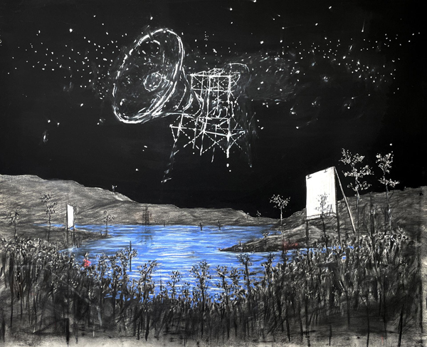William Kentridge : Untitled Night Drawing, from the video Another Country, 1994 : Acrylic, charcoal and pastel on paper (119.38 x 149.86 cm.) estimated 150.000 - 250.000 $ Image