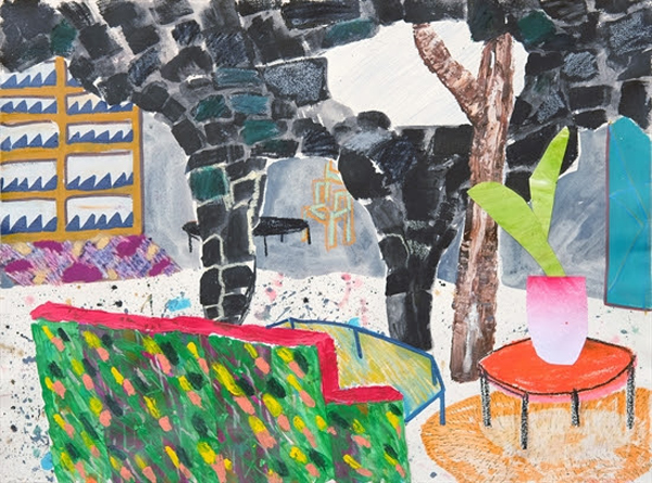 Shara Hughes : Cave Home, 2009 : Mixed media on paper (54.61 x 73.66 cm.) estimated 18.000 - 25.000 $ Image