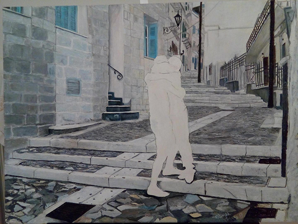 Πάνος Λιάπης, Αγκαλιά, 50x70cm, Λάδια και ακρυλικά σε χαρτί bristol Image