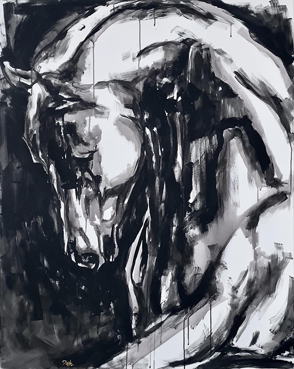 LE POUCE NOIR ACRYLIC 100 x 130 cm. Image
