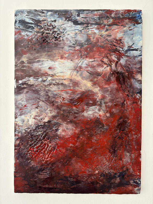 Corina Markides, Scarlet Sorrow, 100x80cm, 60 X 90 cm, Εγκαυστική Image