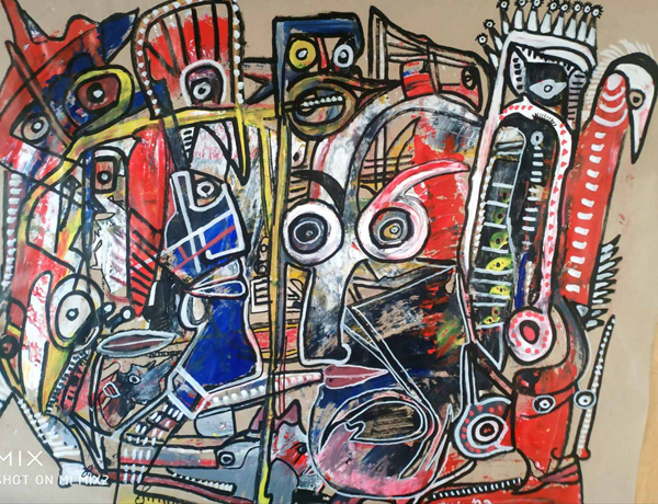 George Tolis, Οι απέναντι, 86x100cm, Ακρυλικά Image