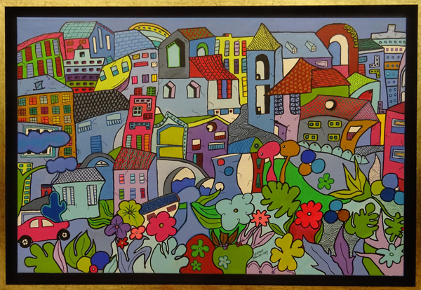 Ελισάβετ Πρωτοσύγγελου, Happiness is colorful I, 60 x 90 cm, Ακρυλικά σε καμβά Image