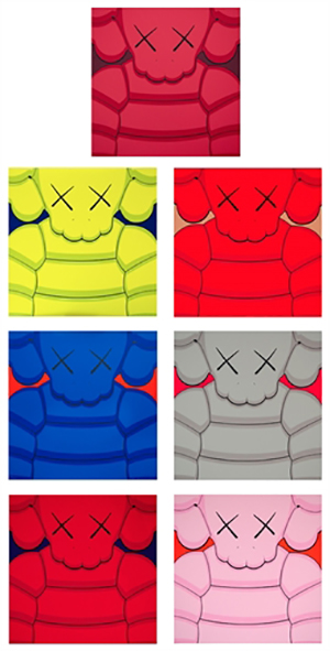 kaws what party complete set of 7 works prints and multiples zoom 254 500